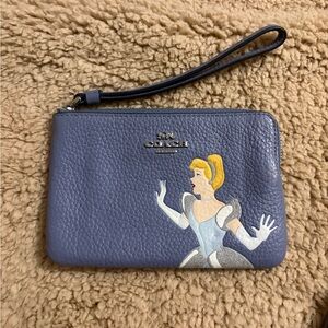 Coach blue Wristlet with Cinderella